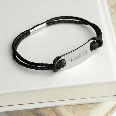 Personalised Men's Statement Leather Bracelet by Really Cool Gifts Really Cool Gifts