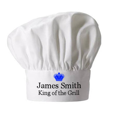 Personalised King Of The Grill Chef Hat by Really Cool Gifts Really Cool Gifts