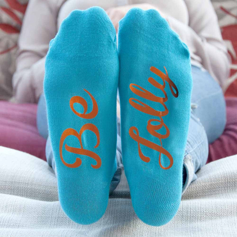 Personalised Turquoise And Terracotta Orange Christmas Day Socks by Really Cool Gifts Really Cool Gifts