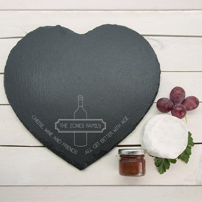 Our Family Heart Slate Cheese Board Really Cool Gifts