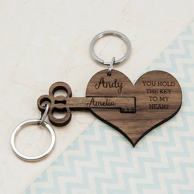 You Hold The Key To My Heart Keyring Set Of Two by Really Cool Gifts