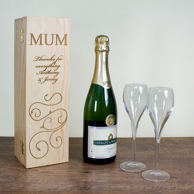 Mother's Day Wine Box With Swirls by Really Cool Gifts