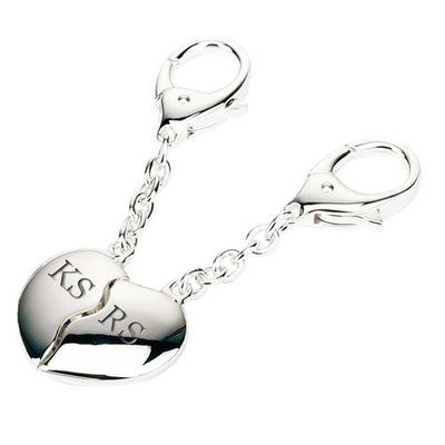 Personalised Silver Plated Joining Hearts Keyrings by Really Cool Gifts Really Cool Gifts