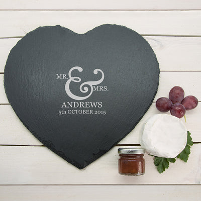 Classic Couples' Heart Slate Cheese Board by Really Cool Gifts Really Cool Gifts