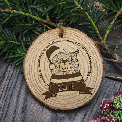 Personalised Engraved Polar Bear Christmas Tree Decoration by Really Cool Gifts Really Cool Gifts