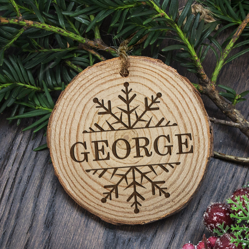 Personalised Engraved Snow Flake Christmas Tree Decoration by Really Cool Gifts Really Cool Gifts