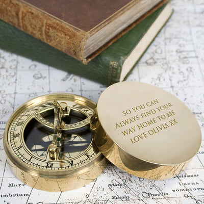 Adventurer's Brass Sundial And Compass by Really Cool Gifts Really Cool Gifts