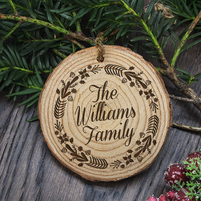 Personalised Engraved Wreath Family Christmas Tree Decoration by Really Cool Gifts Really Cool Gifts