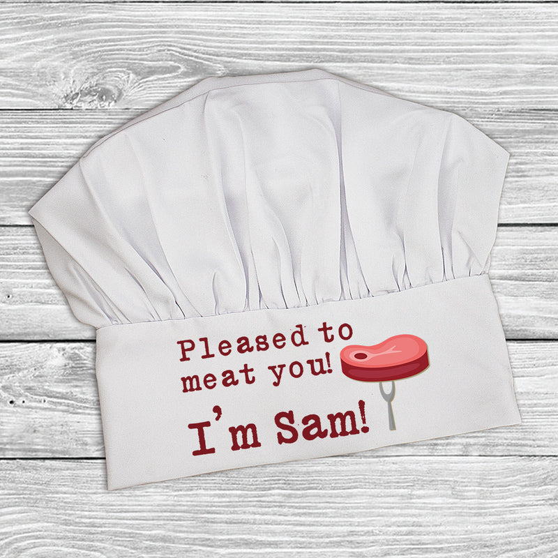 Pleased To Meat You Chef Hat by Really Cool Gifts Really Cool Gifts