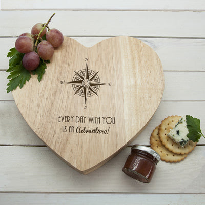 Romantic Compass Heart Cheese Board by Really Cool Gifts Really Cool Gifts
