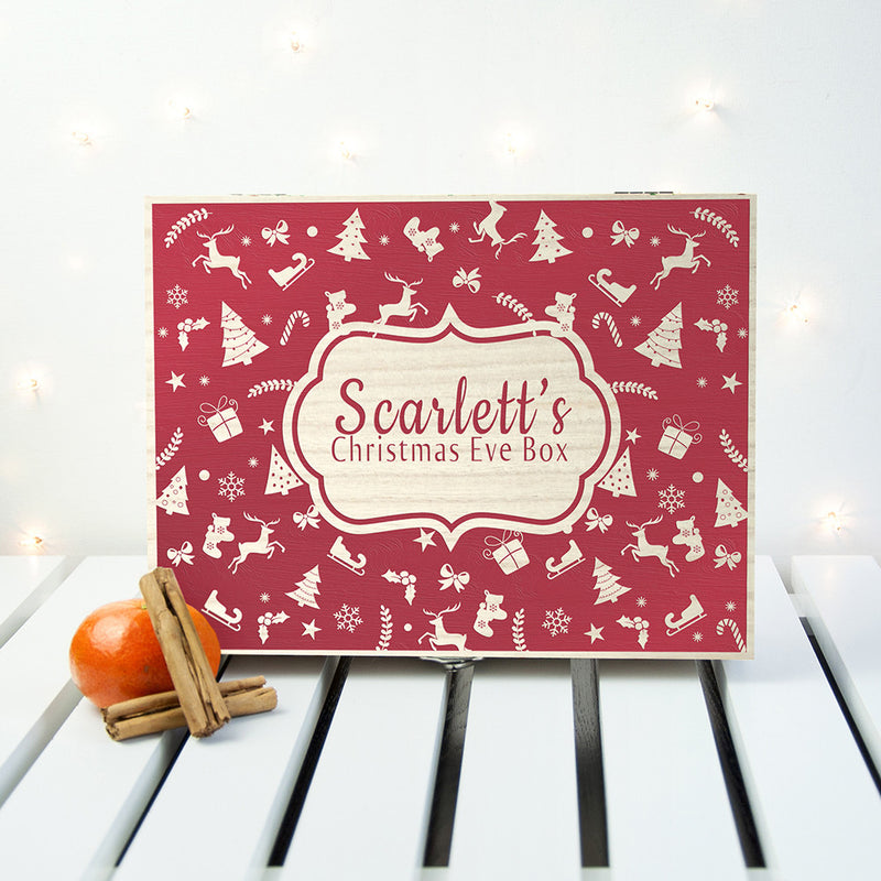Personalised Christmas Eve Box With Festive Pattern by Really Cool Gifts Really Cool Gifts