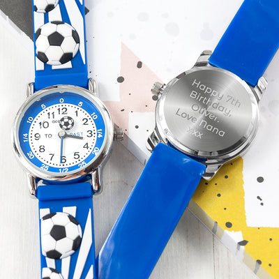 Kids Personalised Blue Football Watch by Really Cool Gifts