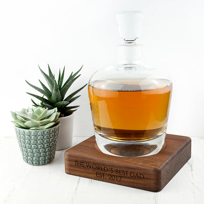 Personalised Lsa Whisky Decanter & Walnut Base by Really Cool Gifts