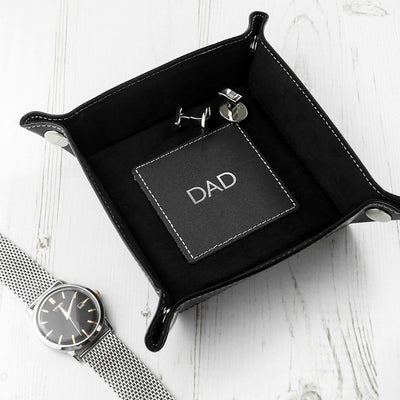 Really Cool Gifts - LUXURY BLACK PERSONALISED VALET TRAY
