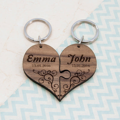 Couples' Romantic Joining Heart Keyring by Really Cool Gifts Really Cool Gifts