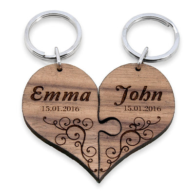 Really Cool Gifts - COUPLES' ROMANTIC JOINING HEART KEYRING