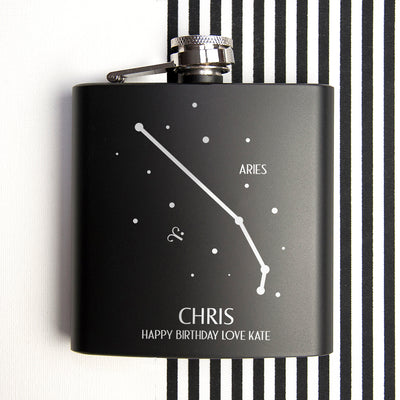 Really Cool Gifts - STAR CONSTELLATION MATTE BLACK HIP FLASK