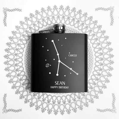 Really Cool Gifts - STAR CONSTELLATION MATTE BLACK HIP FLASK