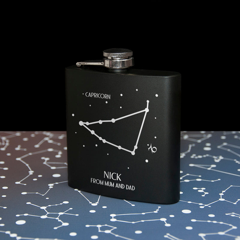 Star Constellation Matte Black Hip Flask Really Cool Gifts