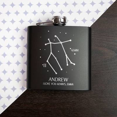 Star Constellation Matte Black Hip Flask Really Cool Gifts