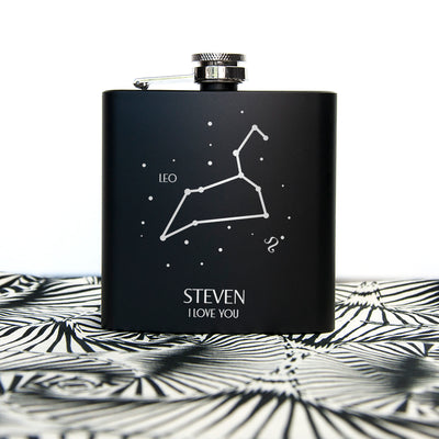 Really Cool Gifts - STAR CONSTELLATION MATTE BLACK HIP FLASK