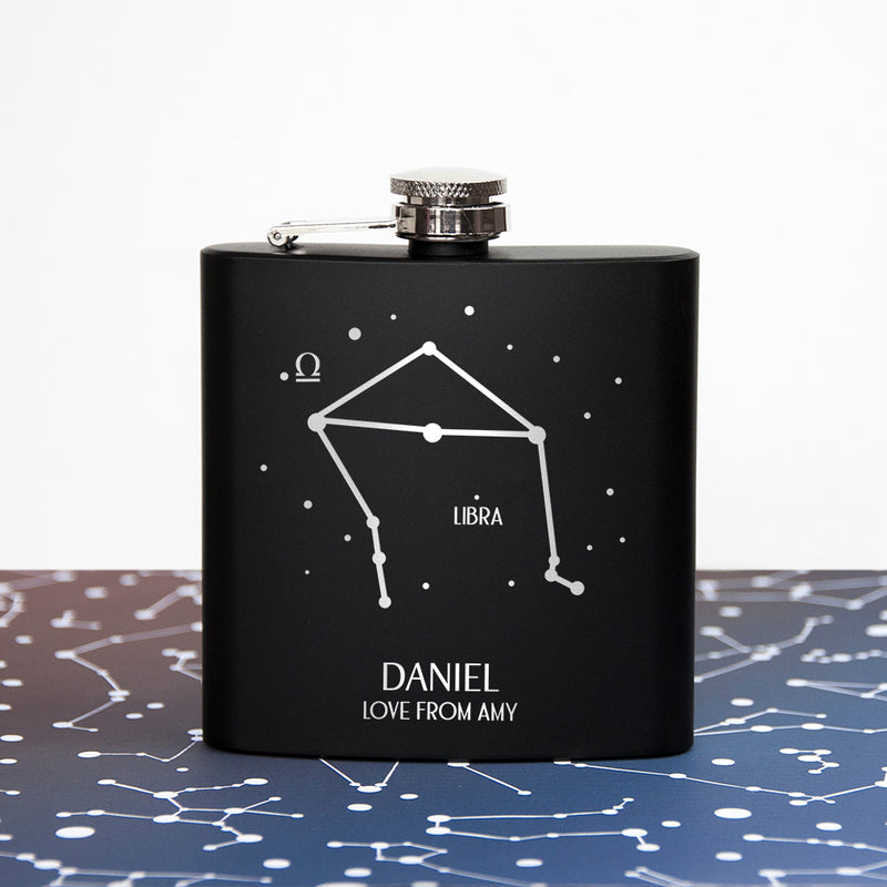 Really Cool Gifts - STAR CONSTELLATION MATTE BLACK HIP FLASK