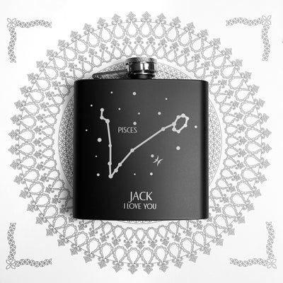 Really Cool Gifts - STAR CONSTELLATION MATTE BLACK HIP FLASK