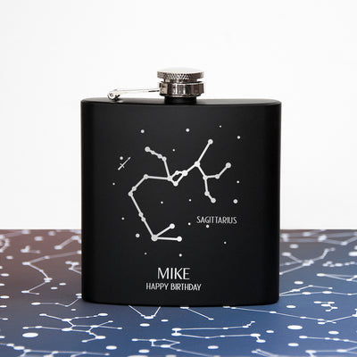 Really Cool Gifts - STAR CONSTELLATION MATTE BLACK HIP FLASK