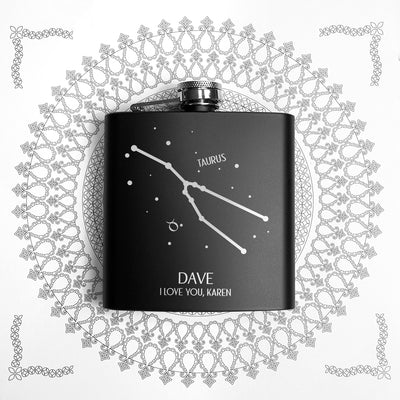 Really Cool Gifts - STAR CONSTELLATION MATTE BLACK HIP FLASK