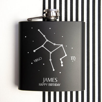 Really Cool Gifts - STAR CONSTELLATION MATTE BLACK HIP FLASK