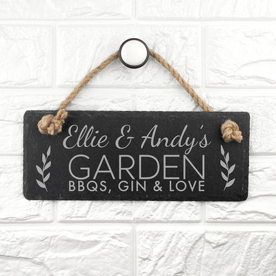 Personalised Our Garden Slate Hanging Sign by Really Cool Gifts Really Cool Gifts