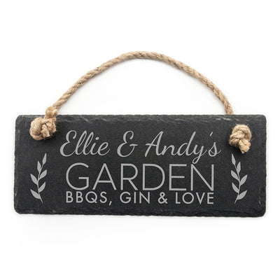 Personalised Our Garden Slate Hanging Sign by Really Cool Gifts Really Cool Gifts