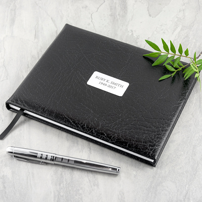 Personalised Black Leather Memoriam Book By Really Cool Gifts Really Cool Gifts