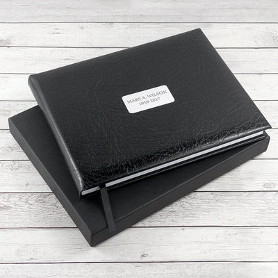 Personalised Black Leather Memoriam Book By Really Cool Gifts Really Cool Gifts