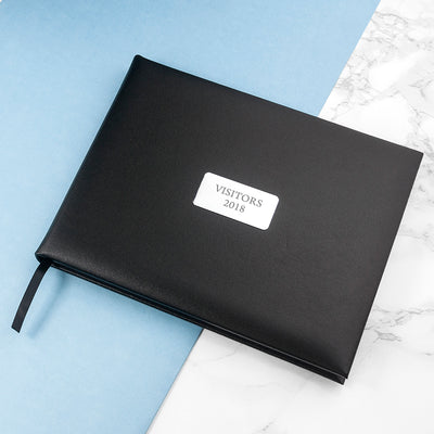 Personalised Black Leather Visitors Book By Really Cool Gifts Really Cool Gifts