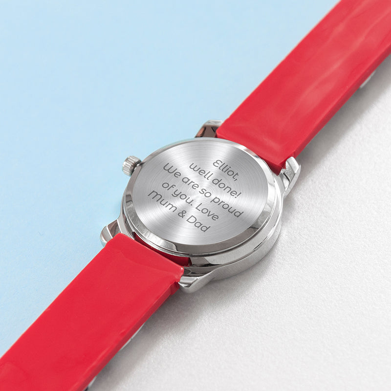 Kids Personalised Red Football Watch by Really Cool Gifts Really Cool Gifts