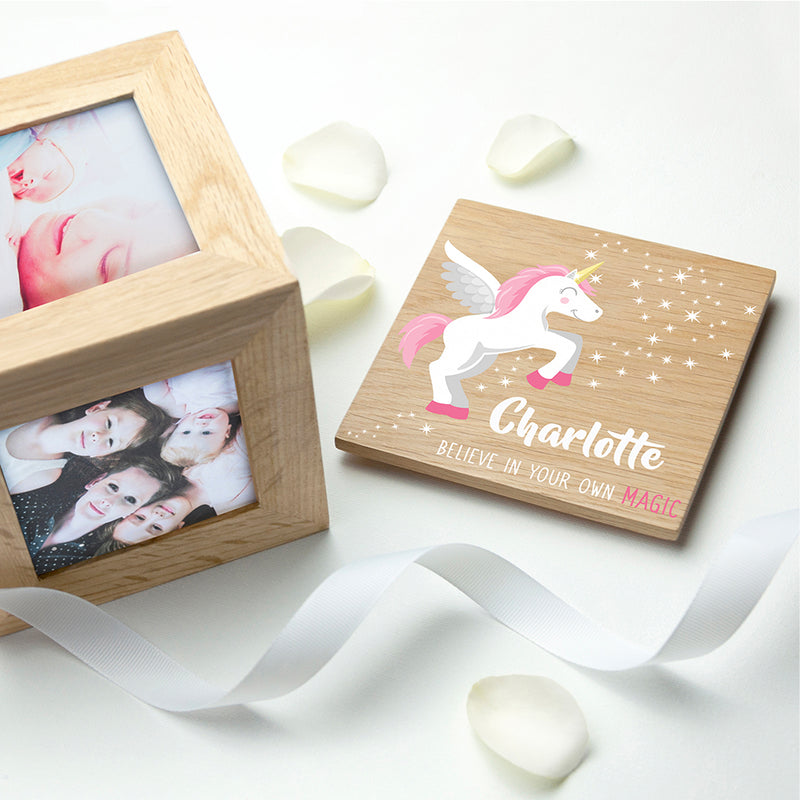 Personalised Baby Unicorn Photo Cube by Really Cool Gifts Really Cool Gifts