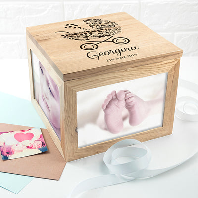 PERSONALISED BABY GIRL PHOTO MEMORY BOX BY REALLY COOL GIFTS