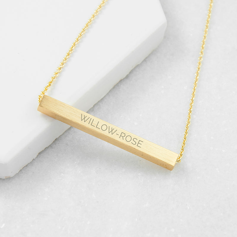 Really Cool Gifts - PERSONALISED HORIZONTAL BAR NECKLACE