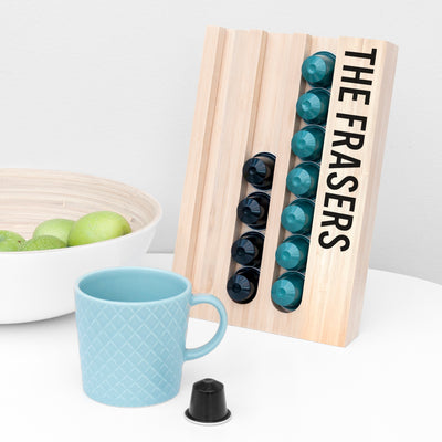 Really Cool Gifts - PERSONALISED BAMBOO NESPRESSO COFFEE POD HOLDER