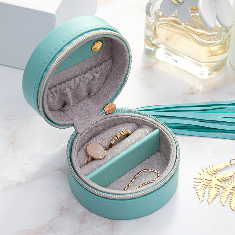 Personalised Turquoise Jewellery Case With Tassel by Really Cool Gifts Really Cool Gifts