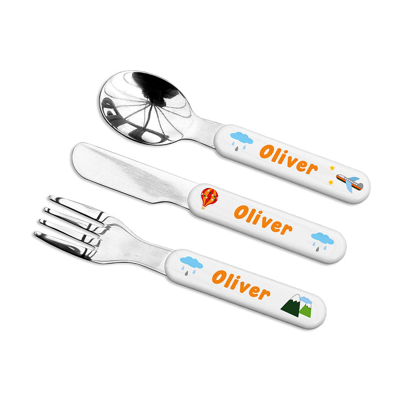 Personalised Kids Adventure Cutlery Set - Metal by Really Cool Gifts