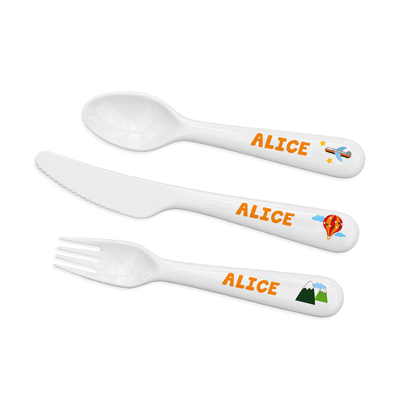 Personalised Kids Adventure Cutlery Set - Plastic by Really Cool Gifts