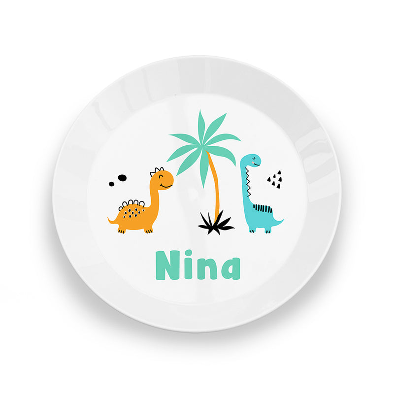 Personalised Kids Cute Dinosaur Plastic Plate by Really Cool Gifts
