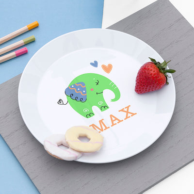 Personalised Kids Elephant Plastic Plate by Really Cool Gifts