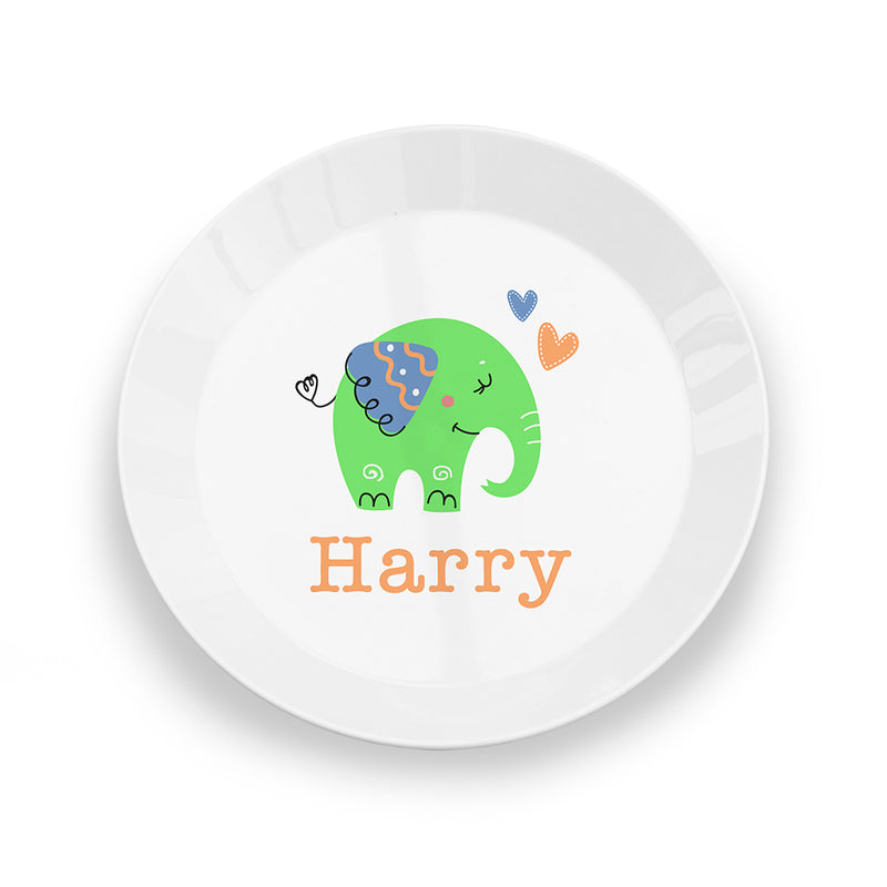Personalised Kids Elephant Plastic Plate by Really Cool Gifts