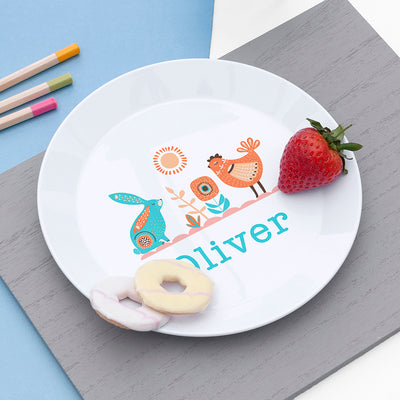 Personalised Kids Scandi Summer Plastic Plate by Really Cool Gifts