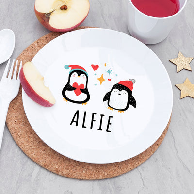 Personalised Kids Winter Penguin Plastic Plate by Really Cool Gifts