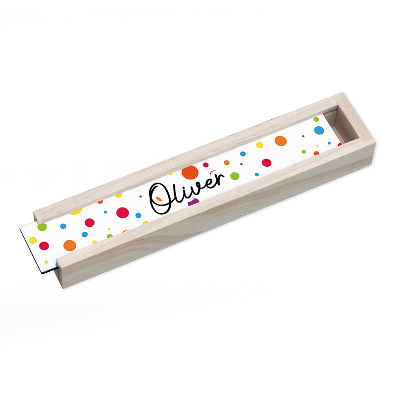 Personalised Kids Slim Polka Dot Pencil Box By Really Cool Gifts