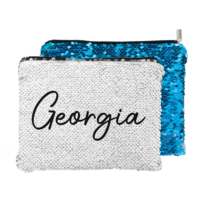 Personalised Kids Hidden Message Sequin Pencil Case - Blue by Really Cool Gifts